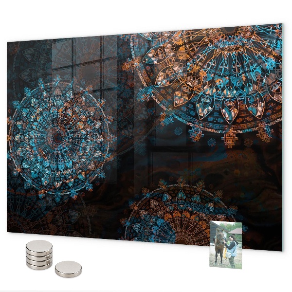 Magnetic wall board with mandala pattern