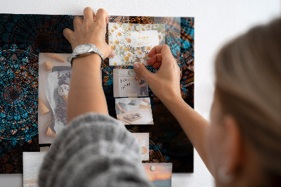 Magnetic wall board with mandala pattern