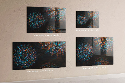 Magnetic wall board with mandala pattern