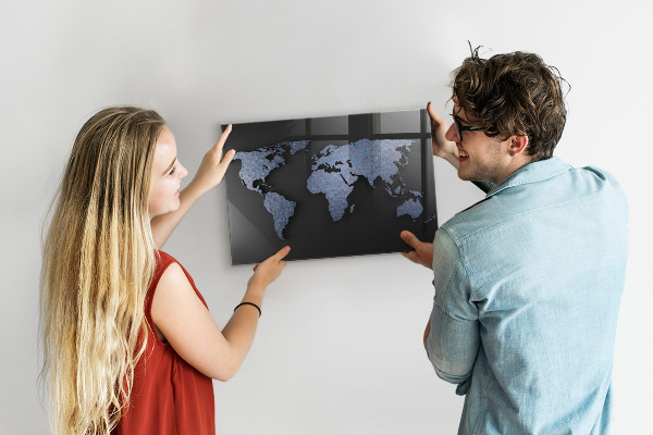3D world map magnetic board
