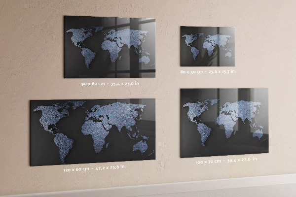 3D world map magnetic board