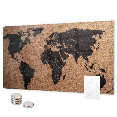 World map magnetic board for wall