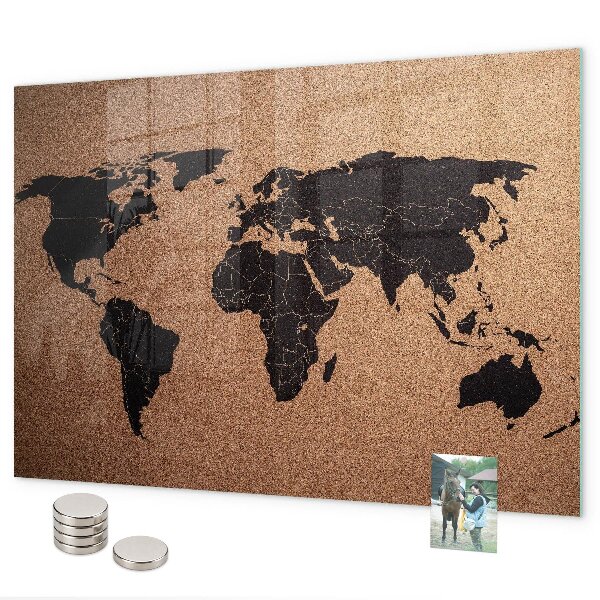 World map magnetic board for wall