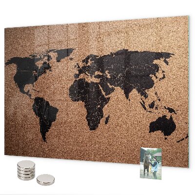 World map magnetic board for wall