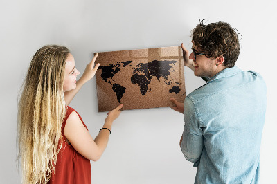 World map magnetic board for wall