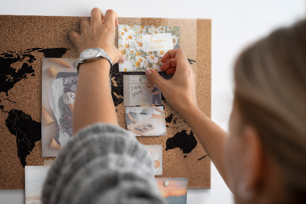 World map magnetic board for wall