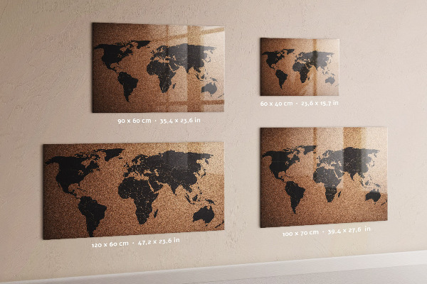 World map magnetic board for wall