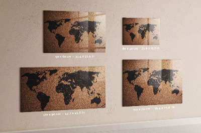 World map magnetic board for wall