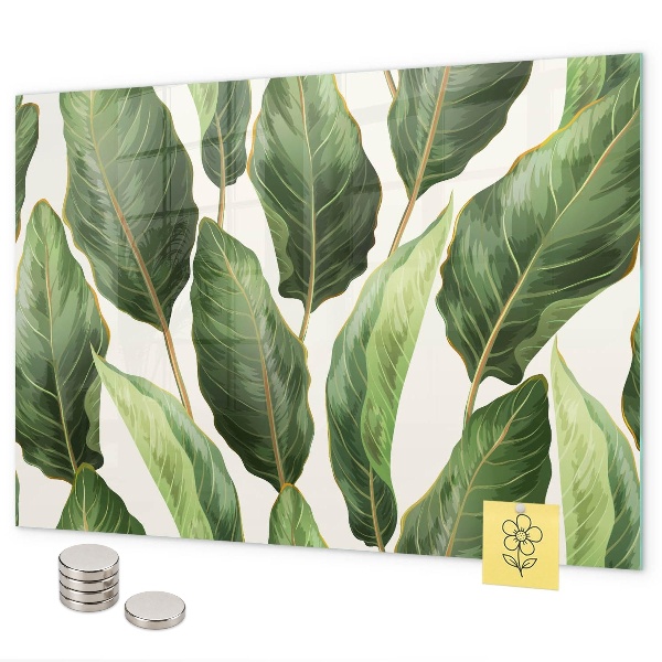 Magnetic board for wall palm leaves pattern
