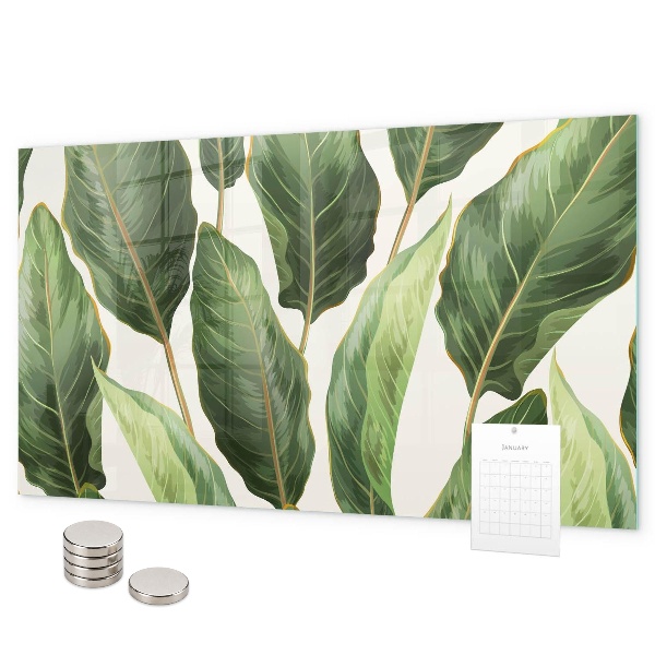 Magnetic board for wall palm leaves pattern