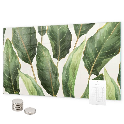 Magnetic board for wall palm leaves pattern