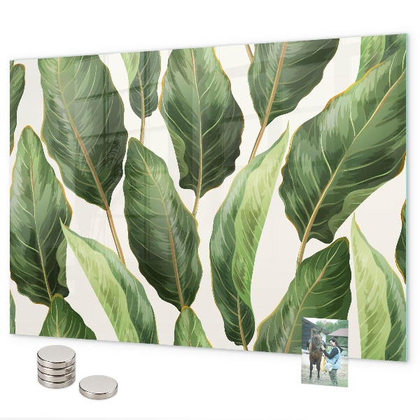 Magnetic board for wall palm leaves pattern