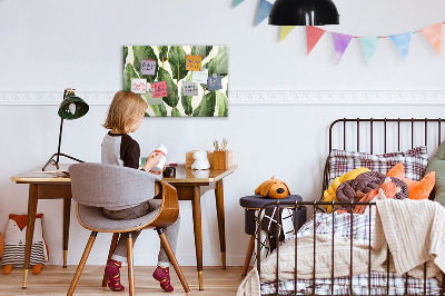 Magnetic board for wall palm leaves pattern