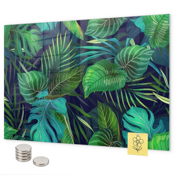 Magnetic board with exotic leaves design