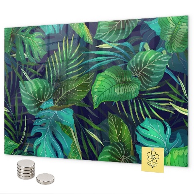 Magnetic board with exotic leaves design