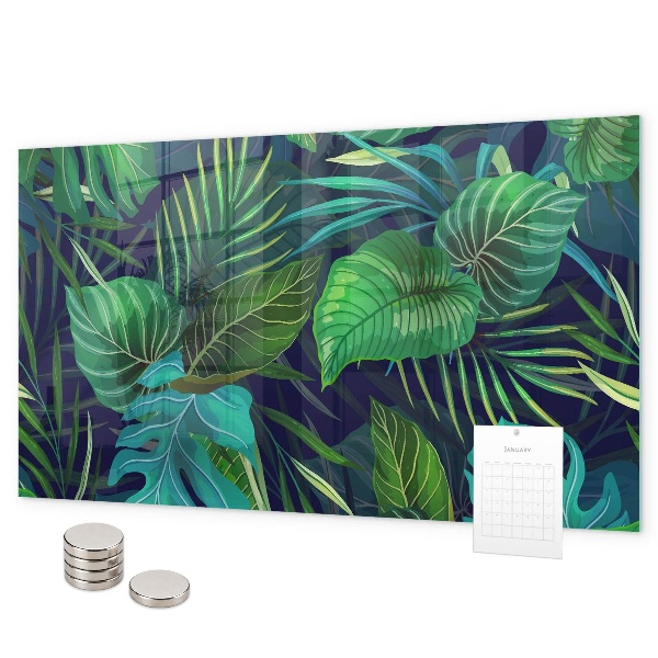 Magnetic board with exotic leaves design