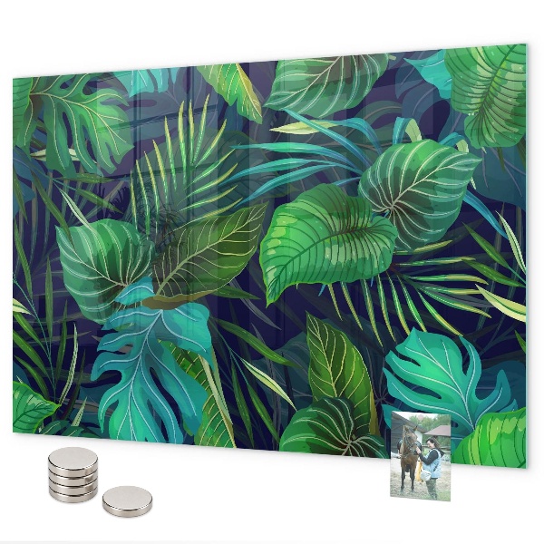 Magnetic board with exotic leaves design