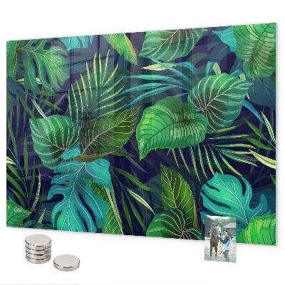 Magnetic board with exotic leaves design