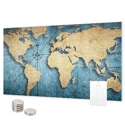 3D world map magnetic board for wall