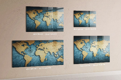 3D world map magnetic board for wall