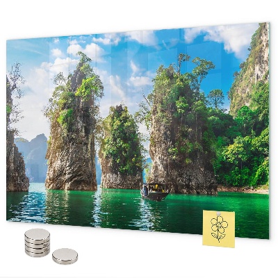 Magnetic board lake trees nature design