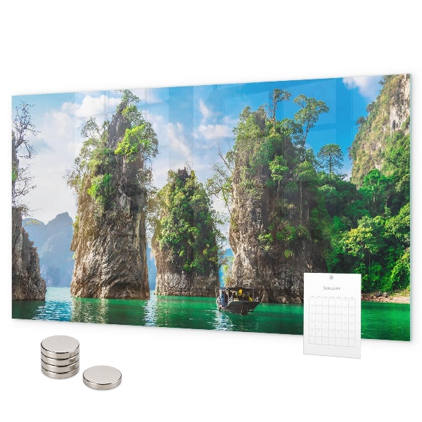 Magnetic board lake trees nature design