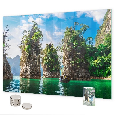 Magnetic board lake trees nature design