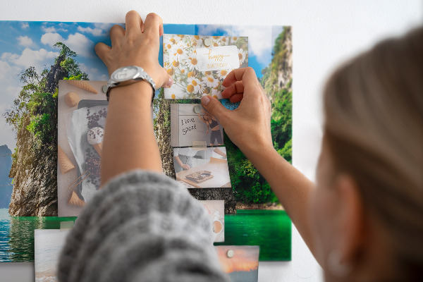 Magnetic board lake trees nature design