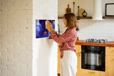Magnetic board for wall galaxy of planets design