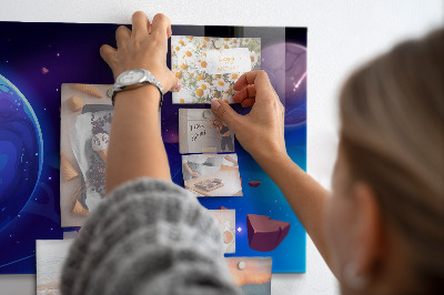 Magnetic board for wall galaxy of planets design