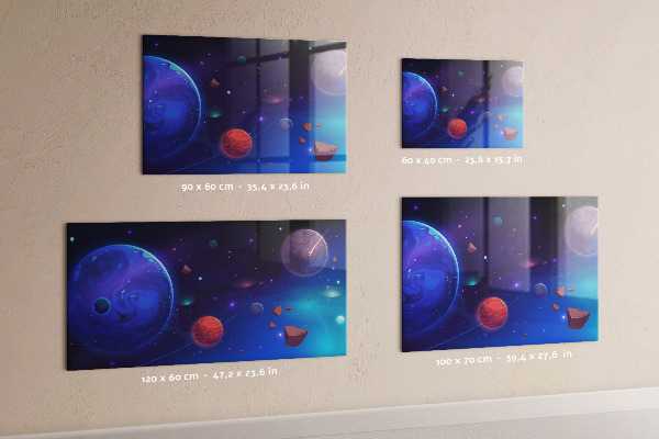 Magnetic board for wall galaxy of planets design