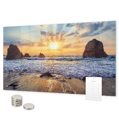 Magnetic board for wall sunset on the beach