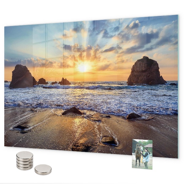 Magnetic board for wall sunset on the beach