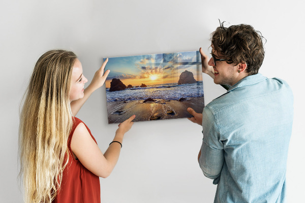 Magnetic board for wall sunset on the beach