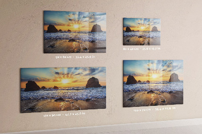 Magnetic board for wall sunset on the beach