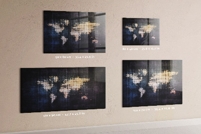 Magnetic world map board abstract design