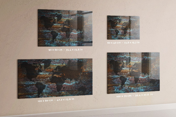 Magnetic World Map rust finish
