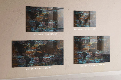Magnetic World Map rust finish