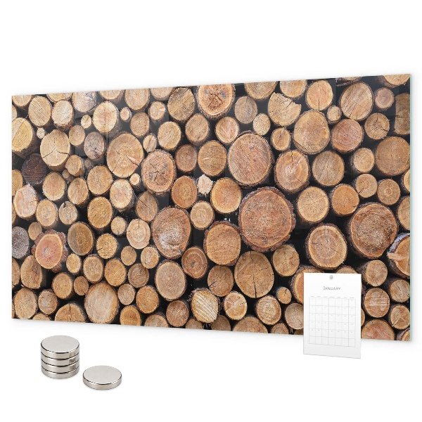 Magnetic wall board tree rings design