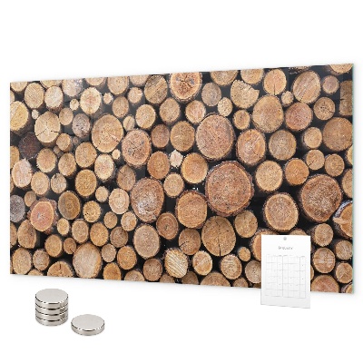 Magnetic wall board tree rings design