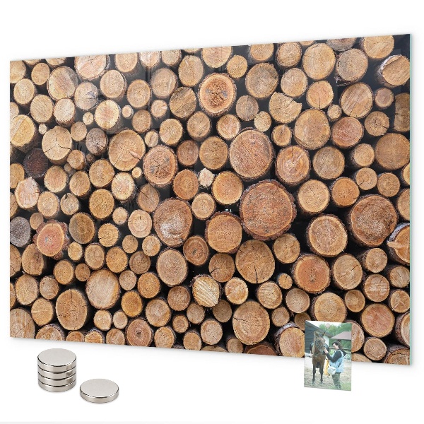 Magnetic wall board tree rings design
