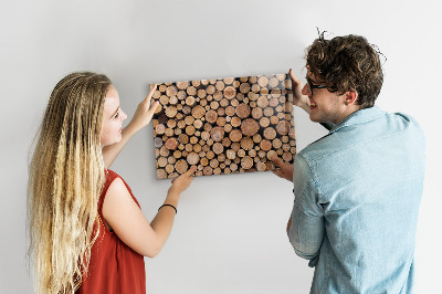 Magnetic wall board tree rings design