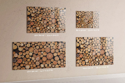 Magnetic wall board tree rings design