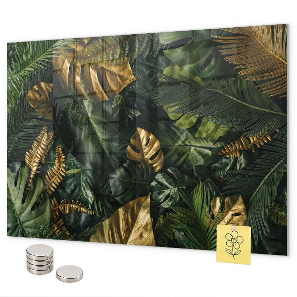 Magnetic board for wall jungle leaves design
