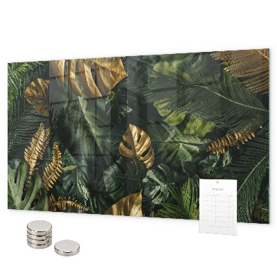 Magnetic board for wall jungle leaves design