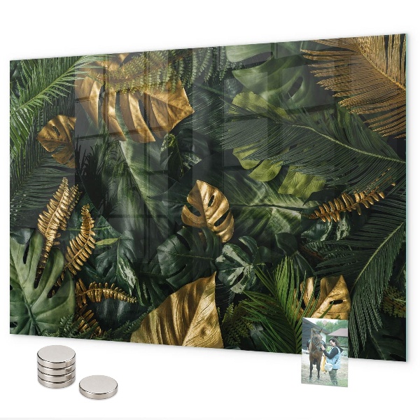Magnetic board for wall jungle leaves design