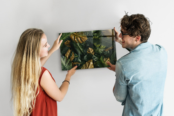 Magnetic board for wall jungle leaves design