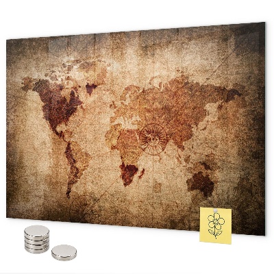 Magnetic board old world map design