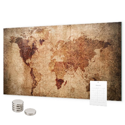 Magnetic board old world map design
