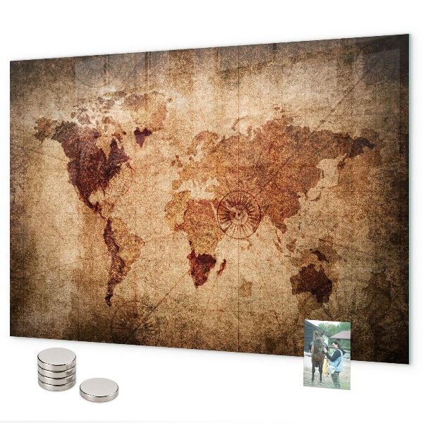 Magnetic board old world map design